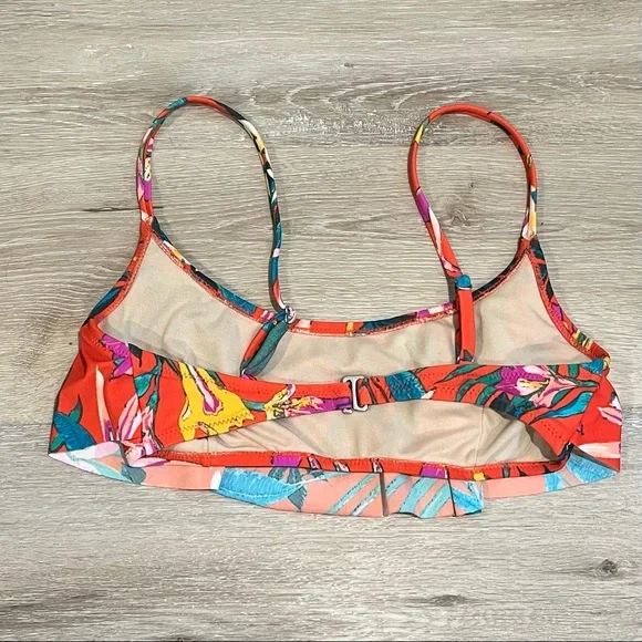 Old Navy Orange Floral Flounce Bikini Top - Picture 3 of 4